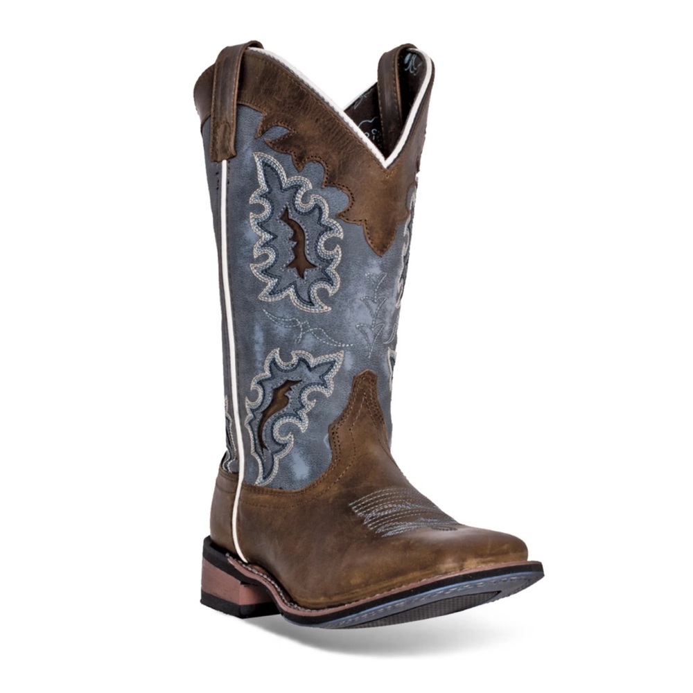 Laredo ‘Isla’ Women's Cowboy Boots Blue detailing and embroidery size 9 M.